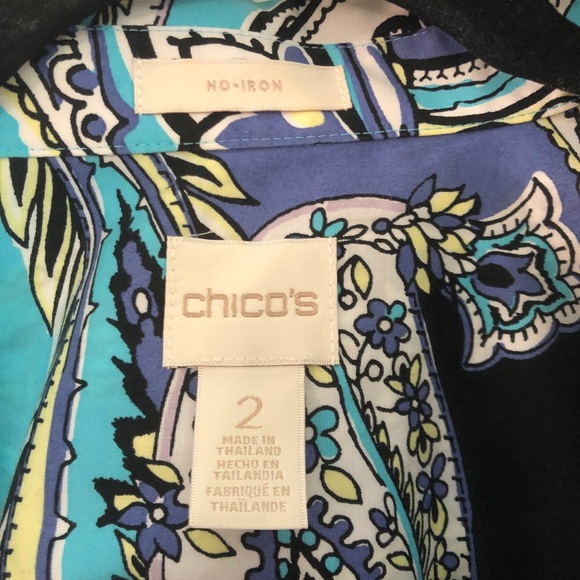 Chico’s paisley print button down blouse - Picture 2 of 5